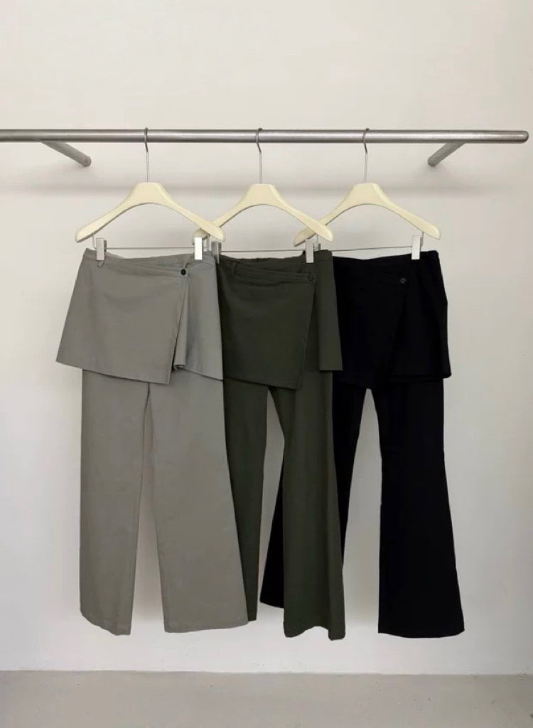 Layered Look Flared Pants