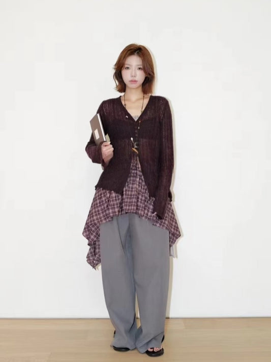 V-Neck Flared-Sleeve Cardigan