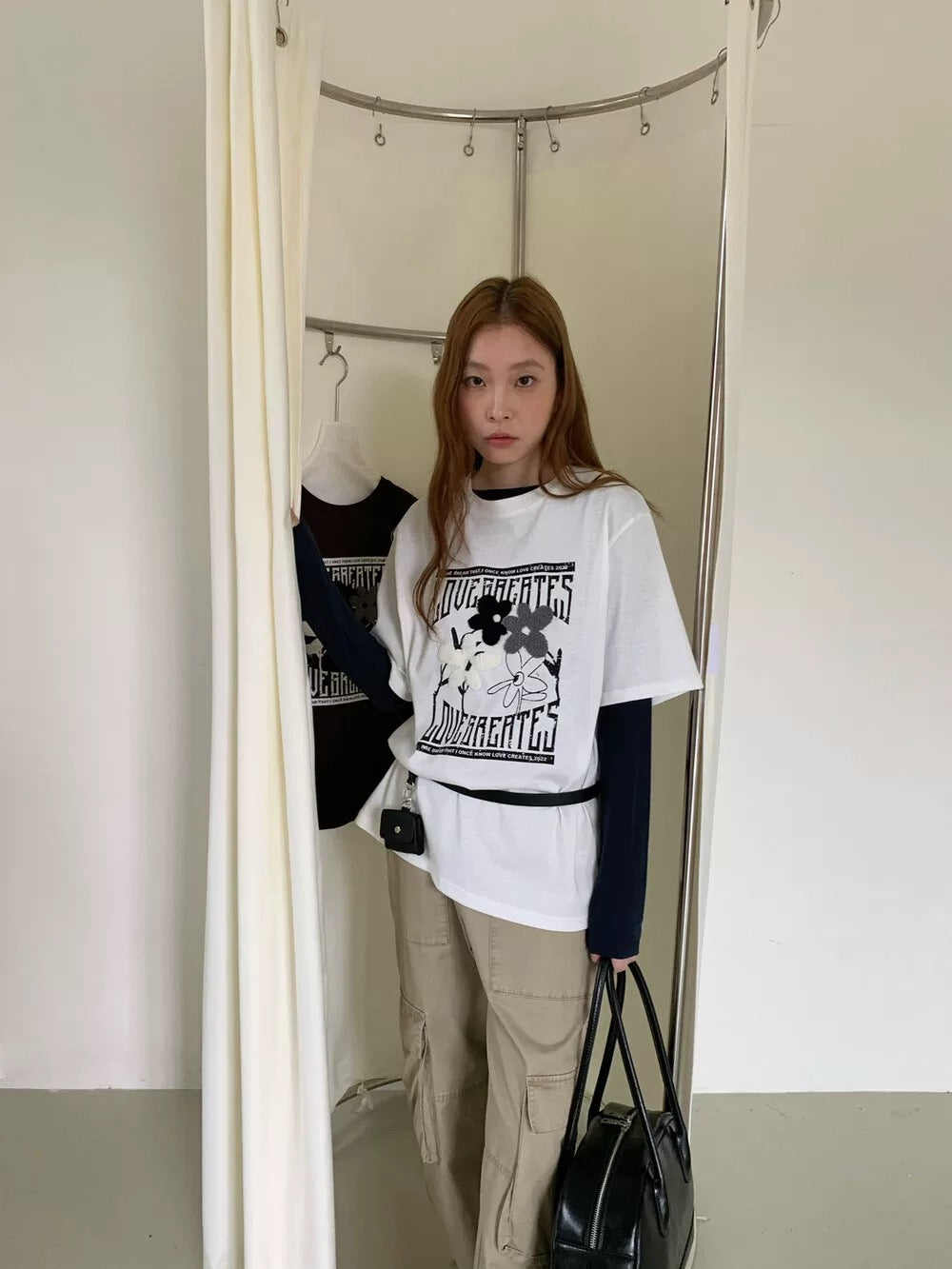 Hand-embroidered Flowers Graphic Tee