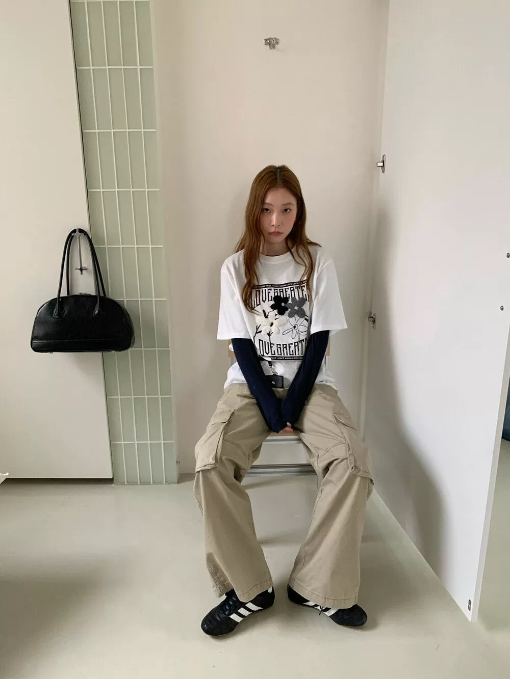 Hand-embroidered Flowers Graphic Tee