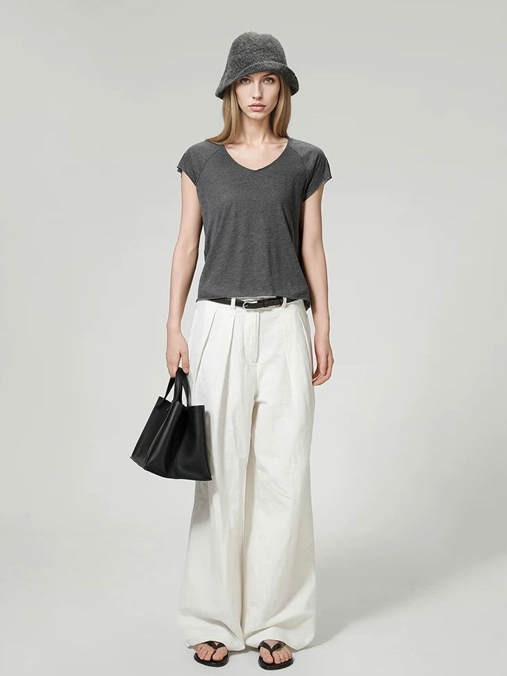 Washed Sweetheart-Neck Tee