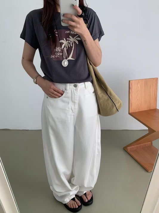 Curved-Leg Pants