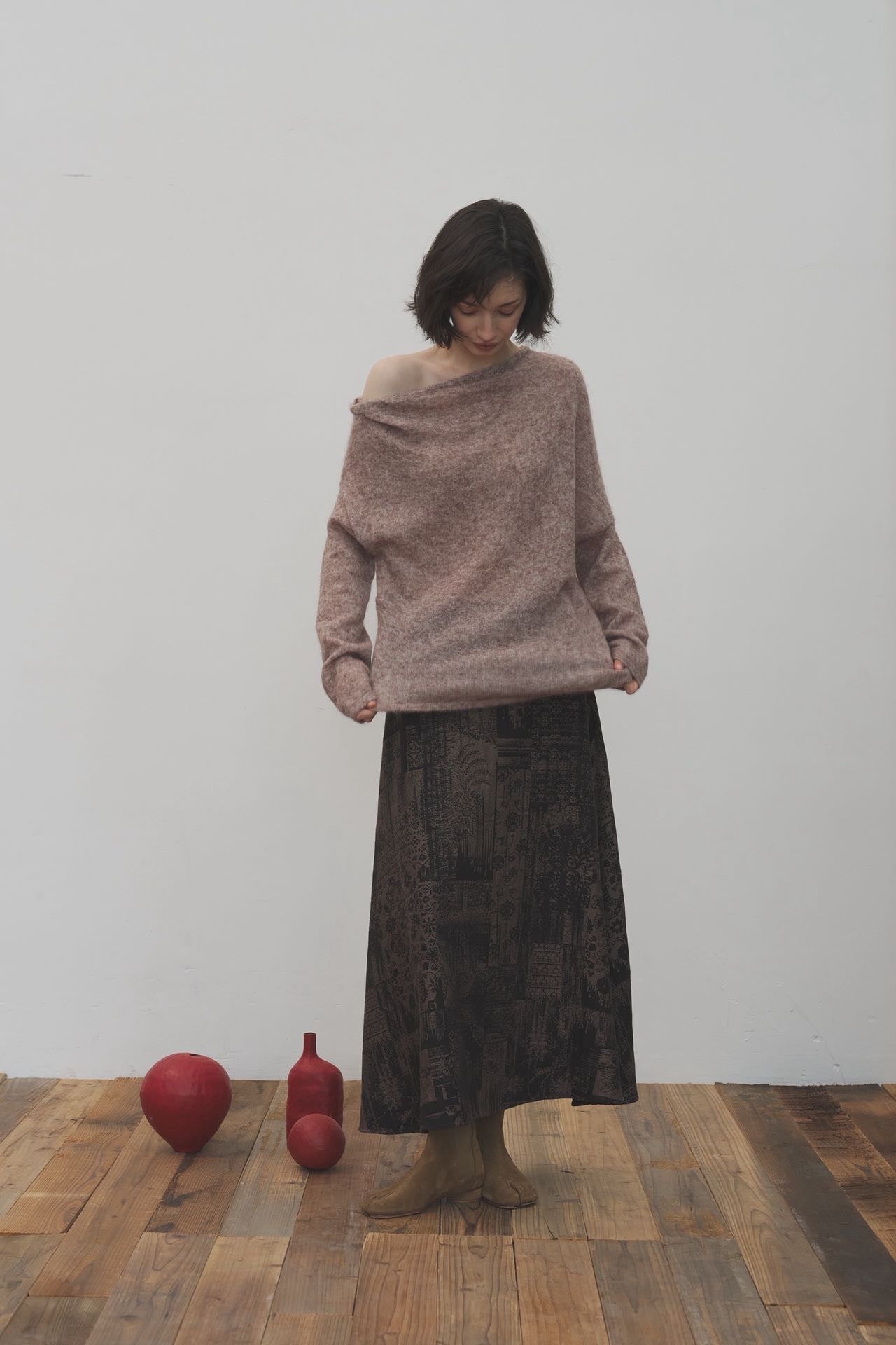 Mohair Off-Shoulder Sweater