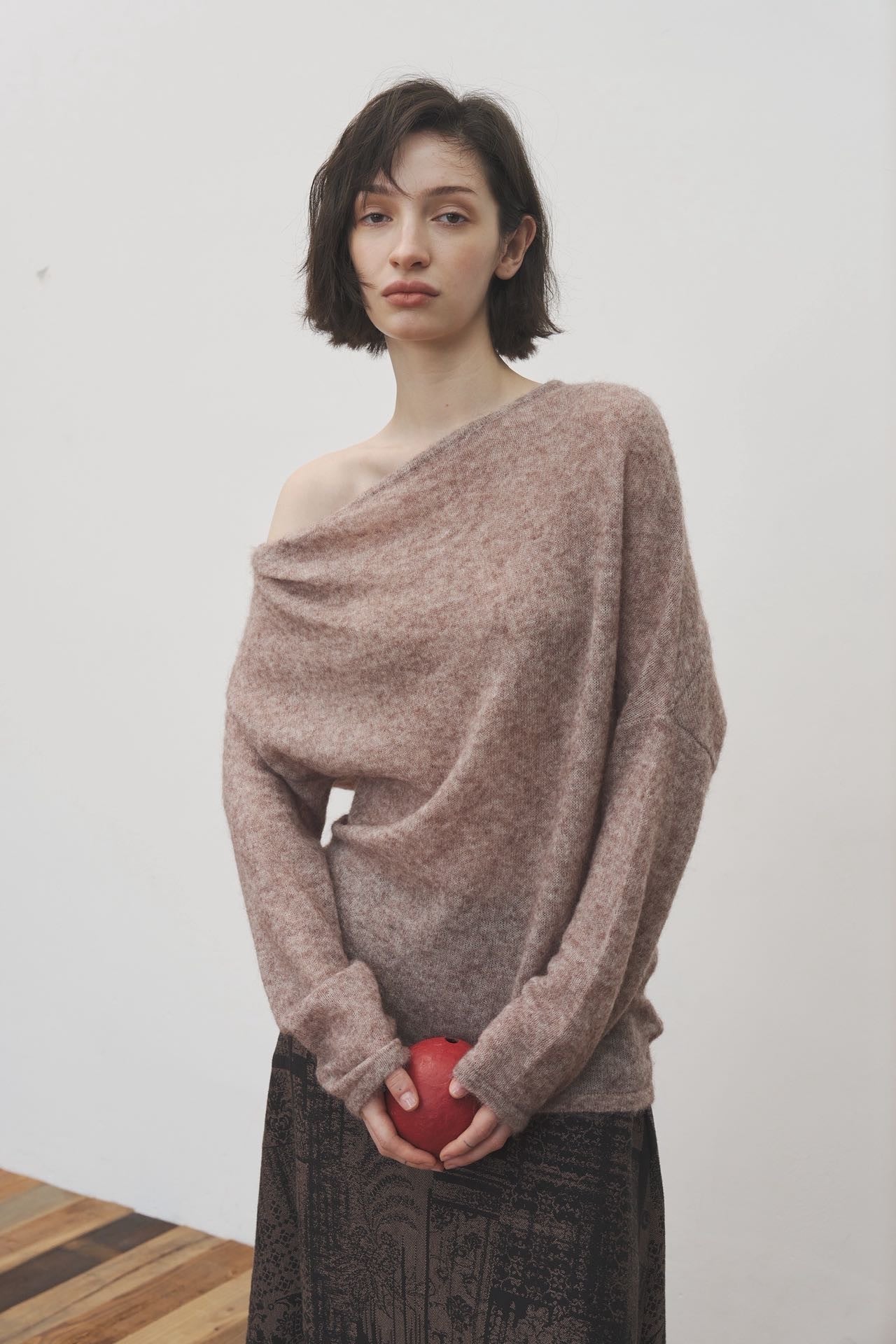 Mohair Off-Shoulder Sweater