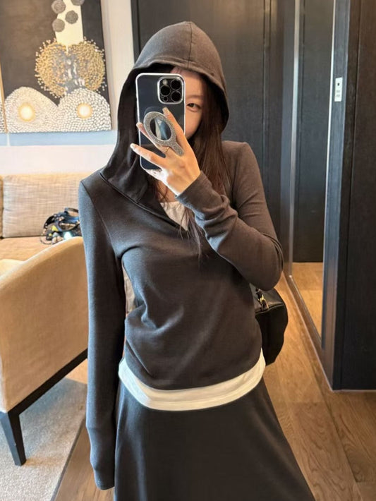 Relaxed Faux-Layered Hoodie