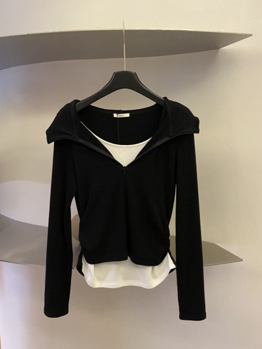 Relaxed Faux-Layered Hoodie