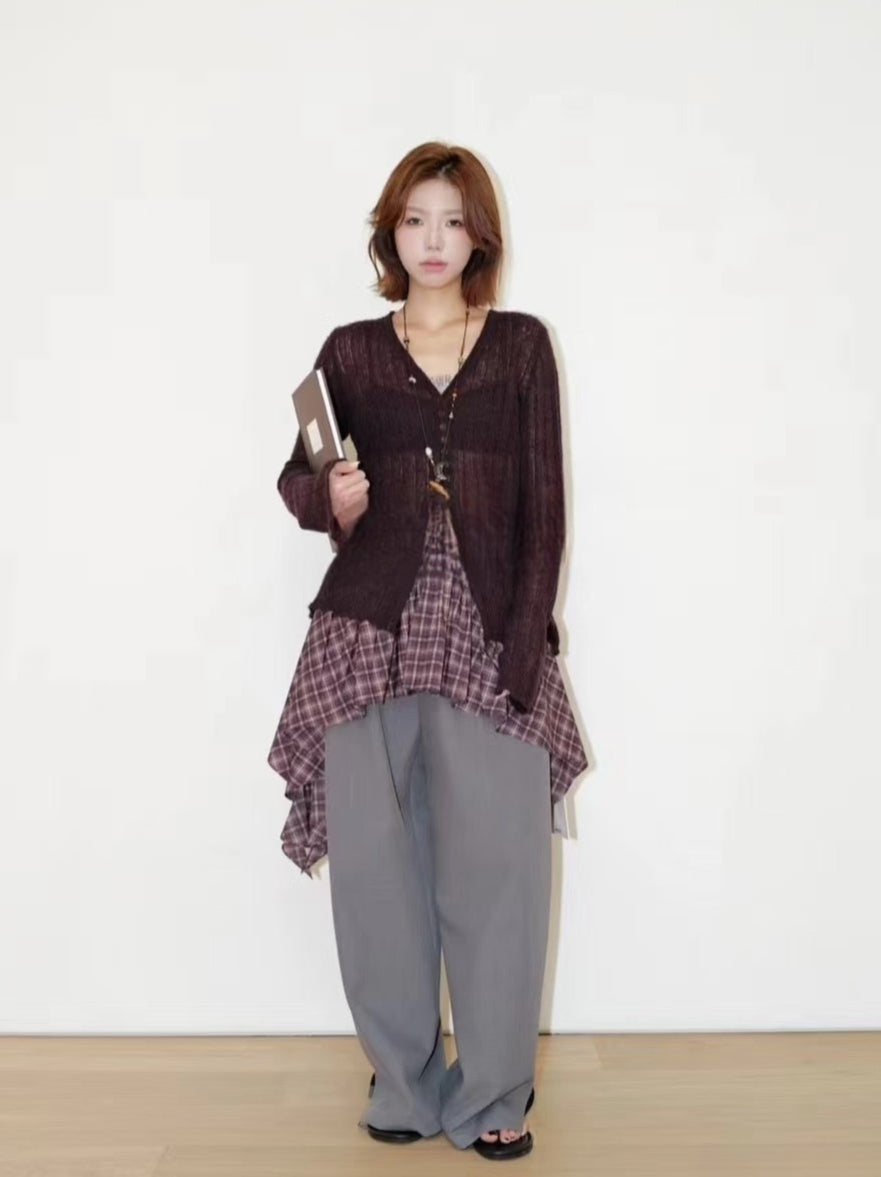 V-Neck Flared-Sleeve Cardigan