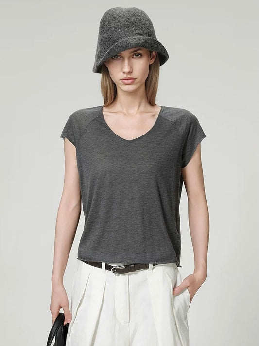 Washed Sweetheart-Neck Tee