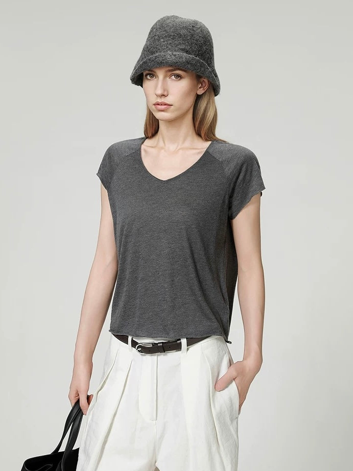Washed Sweetheart-Neck Tee