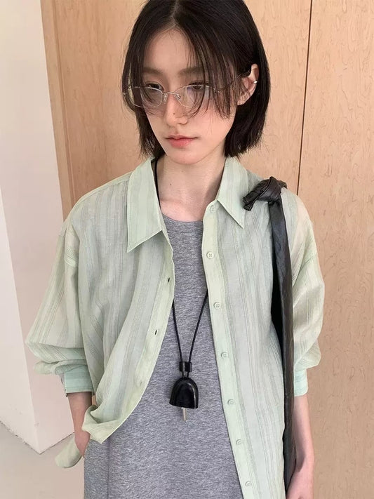 Korean Minimalist Stripe Shirt
