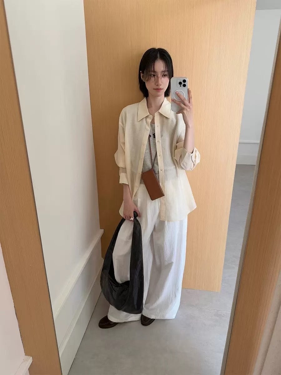 Korean Minimalist Stripe Shirt