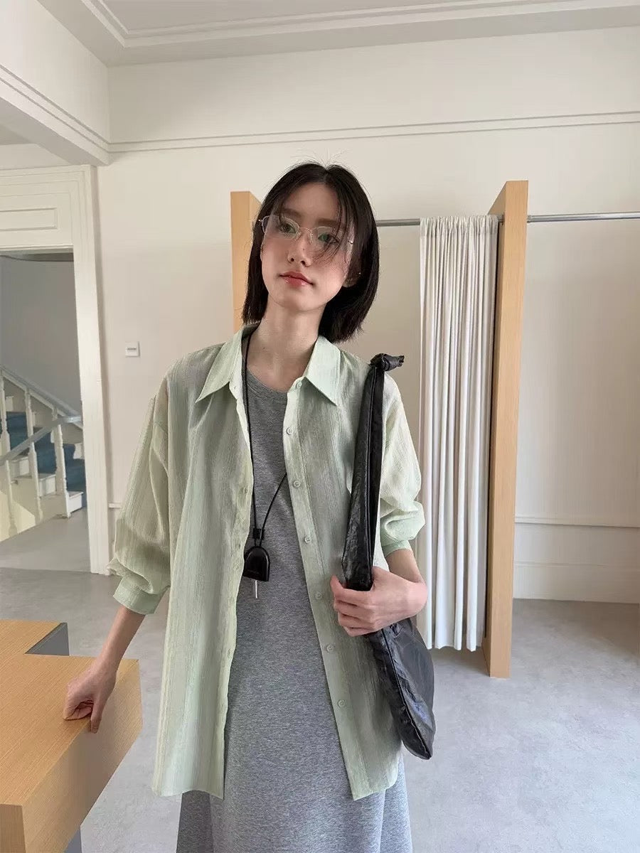 Korean Minimalist Stripe Shirt