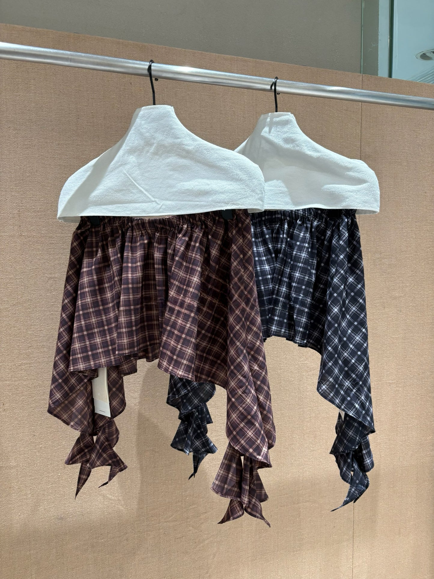 Asymmetrical Plaid Skirt