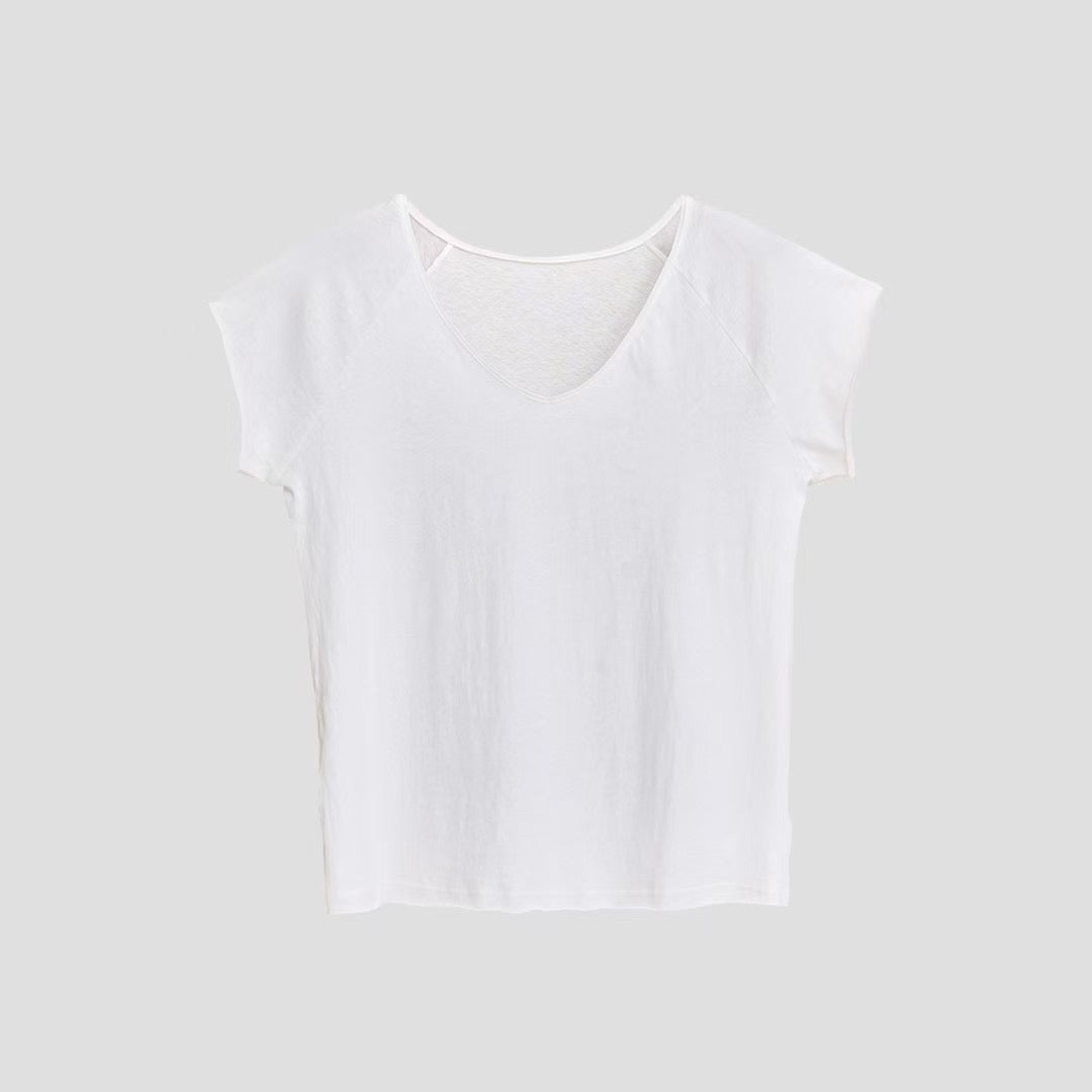 Washed Sweetheart-Neck Tee