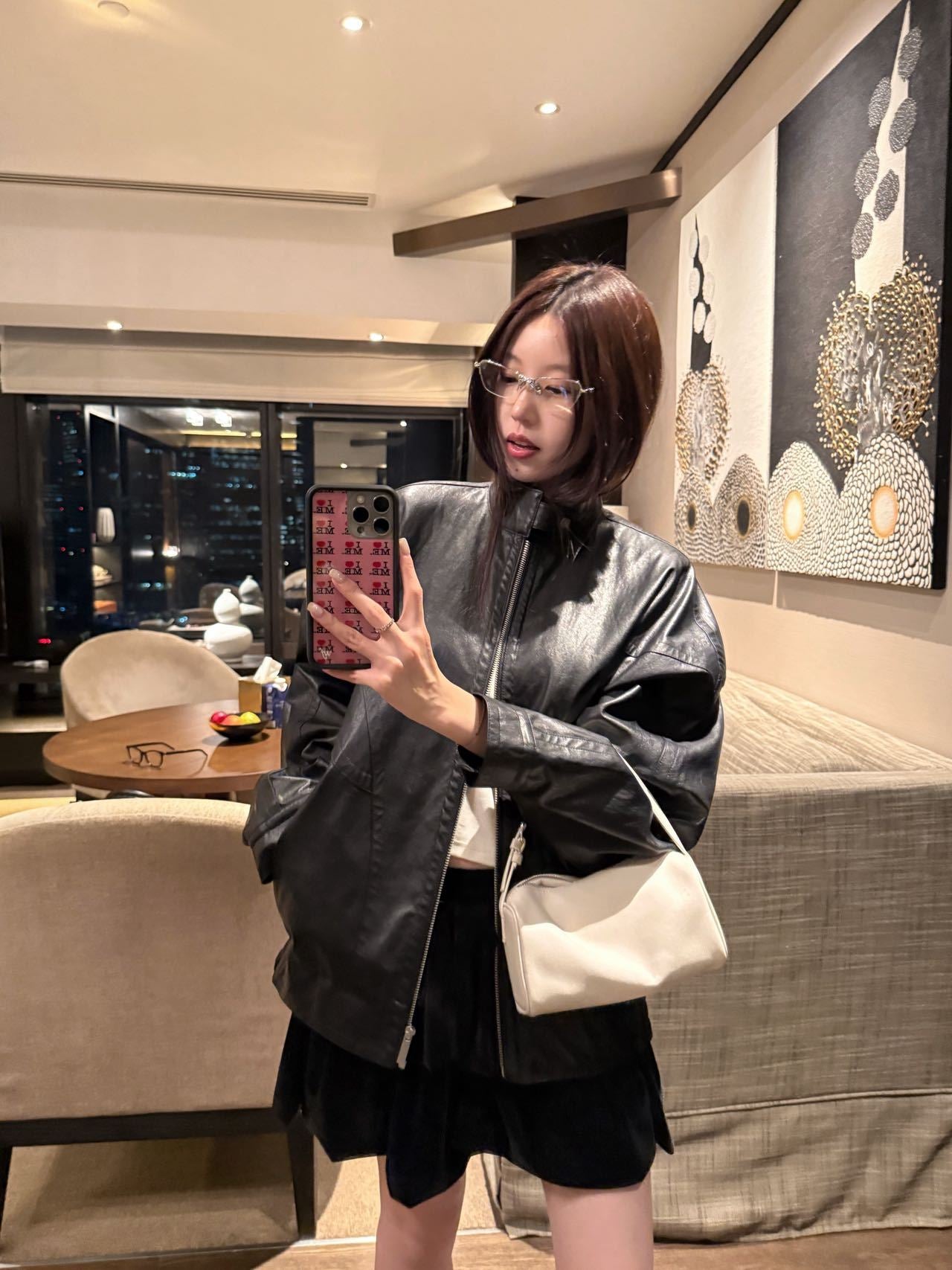 Classic Stand-Collar Leather Jacket