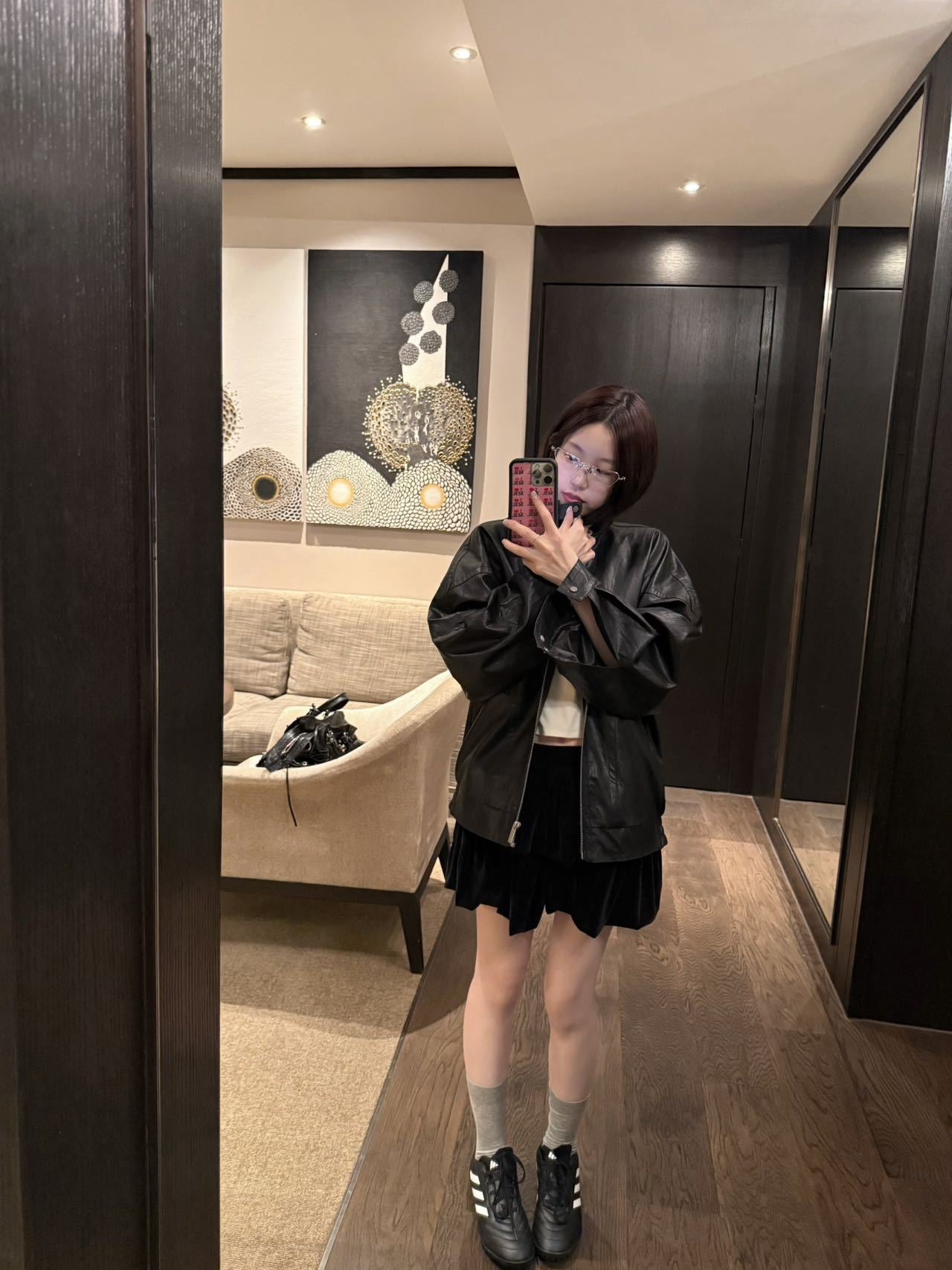 Classic Stand-Collar Leather Jacket