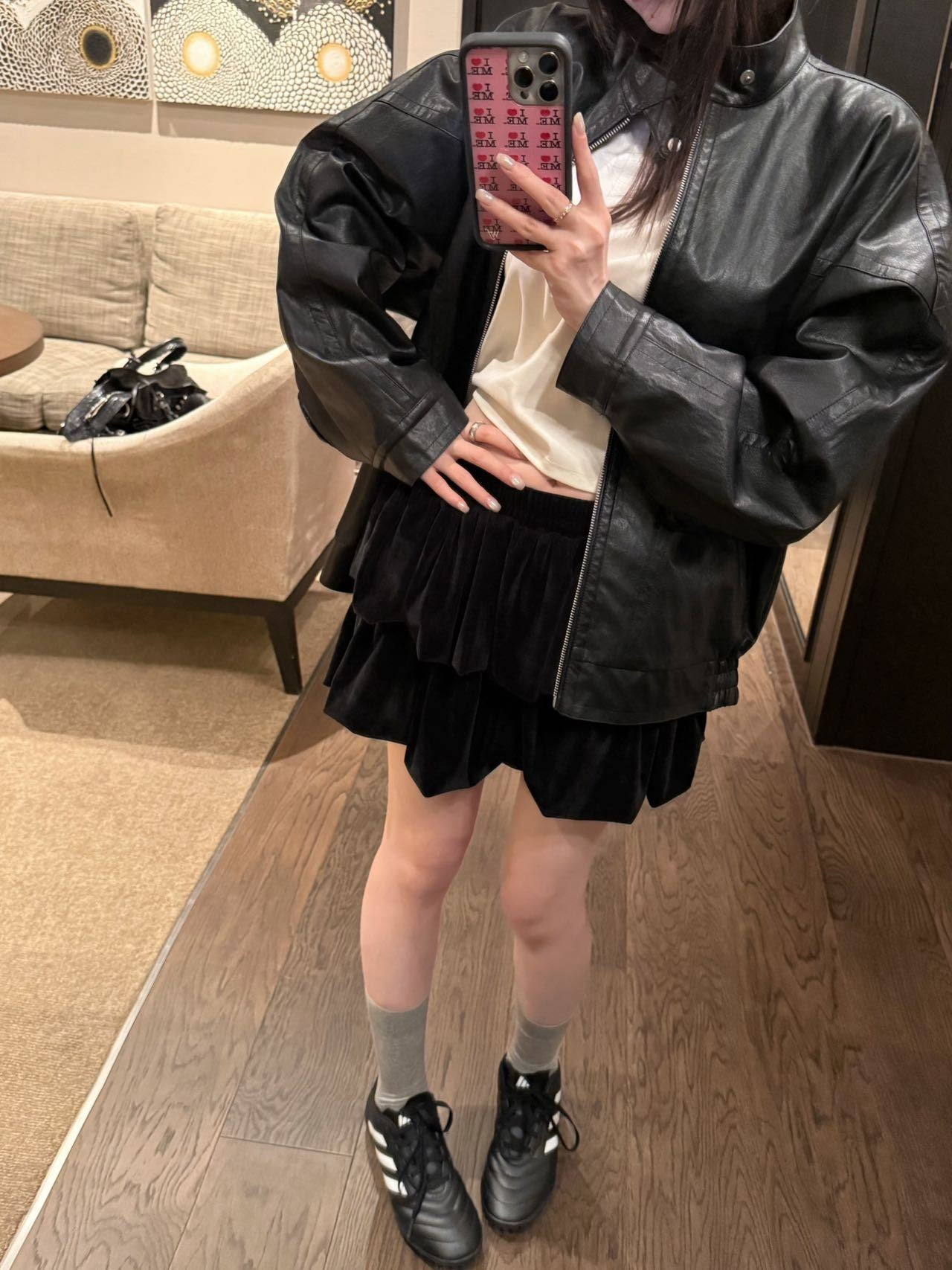 Classic Stand-Collar Leather Jacket