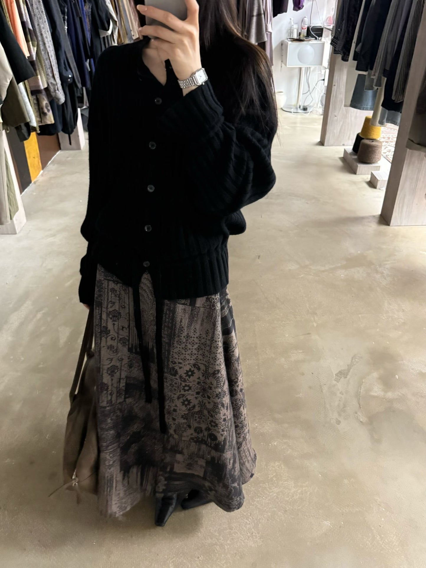 Dunhuang Mural Print Skirt